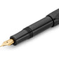 Kaweco CLASSIC SPORT Fountain Pen Black with 23 Carat Gold-Plated Steel Nib and Iridium Tip for Ink Cartridges I Sport Fountain Pen 13 cm I Nib: B (Broad)