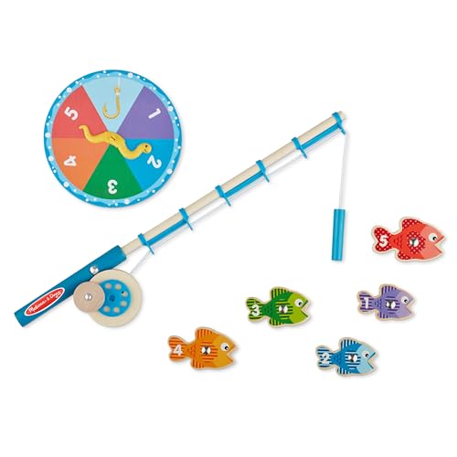 Buy now Melissa & Doug Catch & Count Wooden Fishing Game With 2 Magnetic Rods at indiglob india