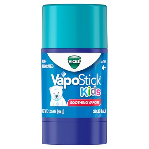 Buy now Vicks VapoStick Kids, Solid Balm, No Mess, for Kids Ages 4+ Soothing Non-Medicated Vicks Vapors, Easy-to-Use No-Touch Applicator, Lightweight Feel, 1.25oz x 2 at indiglob india