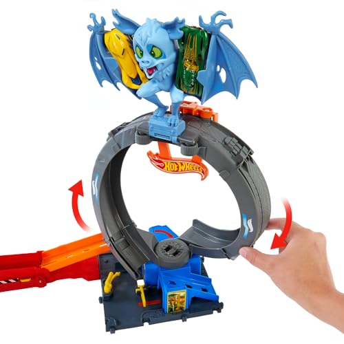 Buy now Hot Wheels City Toy Car Track Set, Bat Loop Attack with Adjustable Loop & Launcher, 1:64 Scale Vehicle, Connects to Other Sets at indiglob india