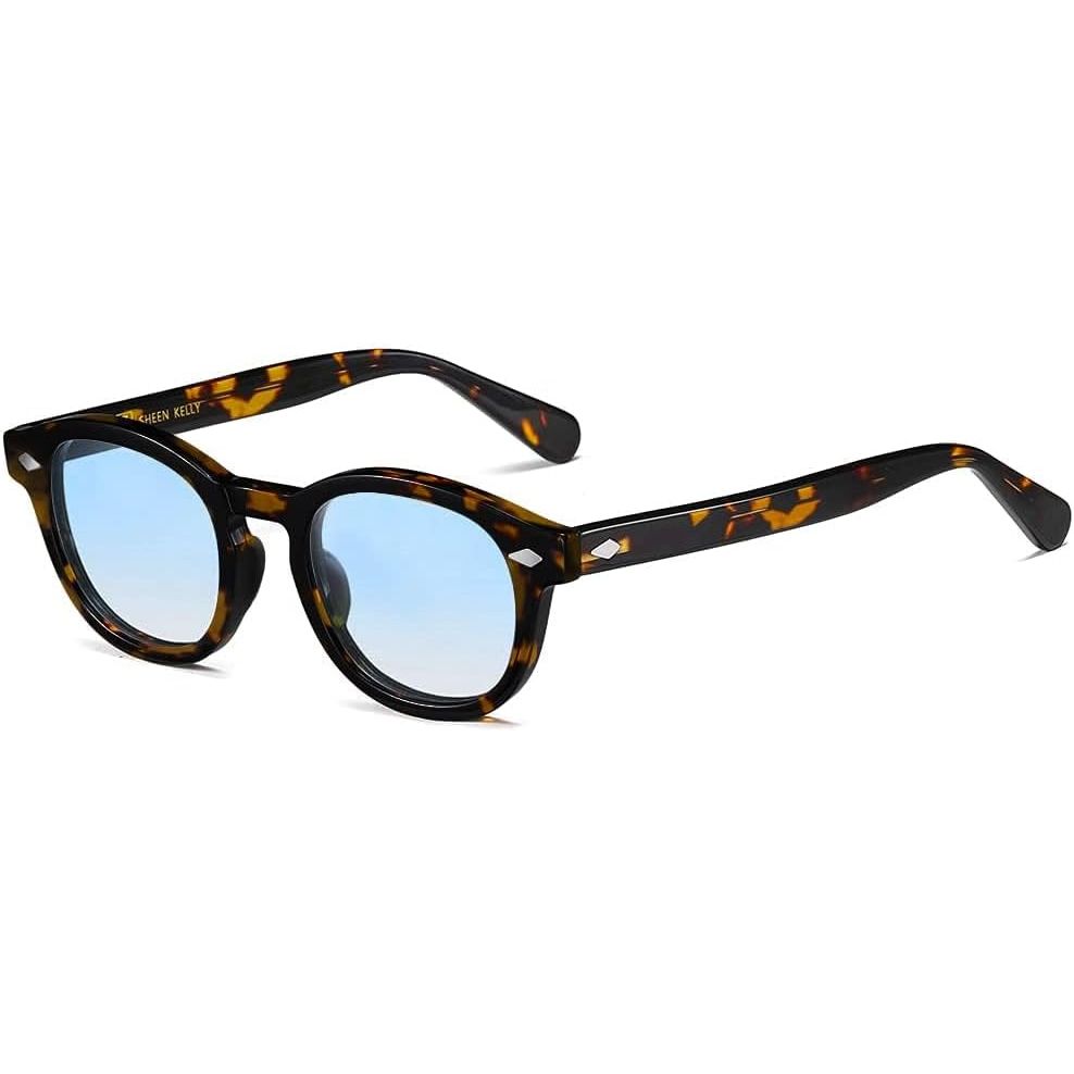 SHEEN KELLY Vintage Round Sunglasses Men Women Johnny Depp Style Color Summer Eyewear See Through Tinted Lens Pirate Captain