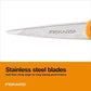 Fiskars Premier No. 5 Micro-Tip Orange-Handled Fabric Scissors - Double Loop Handle - Sewing and Craft Scissors - Orange