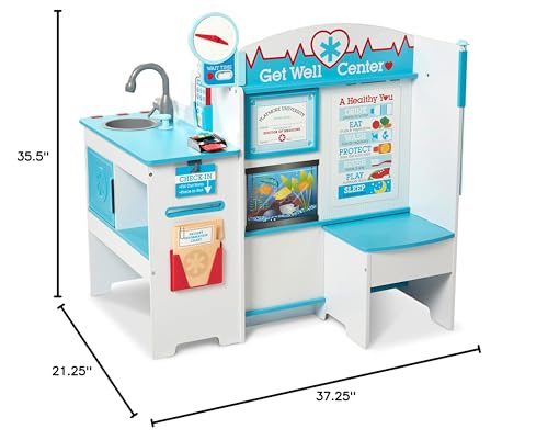 Buy now Melissa & Doug Wooden Get Well Doctor Activity Center - Waiting Room, Exam Room, Check-In Area - FSC Certified at indiglob india