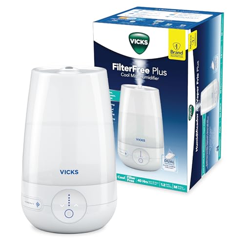 Buy now Vicks FilterFree Plus Cool Mist Plus Humidifier (VUL565), Medium Room ƒ??Filter-Free Cool Mist Humidifier for Baby, Kids and Adult Rooms, Works with Vicks VapoPads at indiglob india
