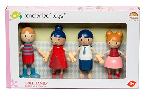 Buy now Tender Leaf Toys - Doll Family - Cute Wooden Flexible Doll Family for Kid's Dollhouse, Four Pcs of Multicultural Mom, Dad, Boy and Girl - Age 3+ at indiglob india