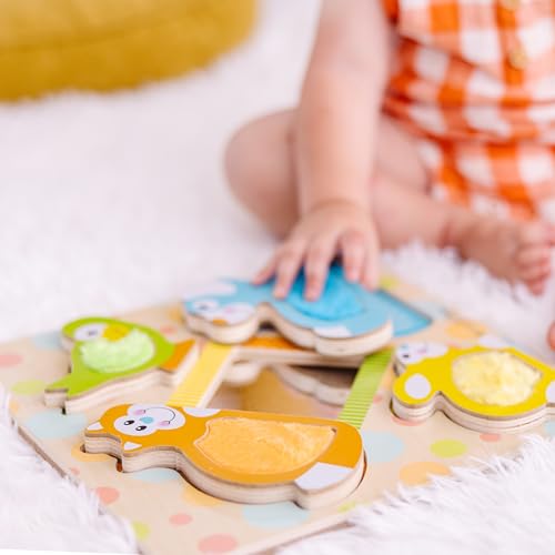 Buy now Melissa & Doug First Play Peek-a-Boo Pets Wooden Touch and Feel Puzzle with Mirror Mirror Toy for Babies and Toddlers, Sensory Toy Puzzle at indiglob india