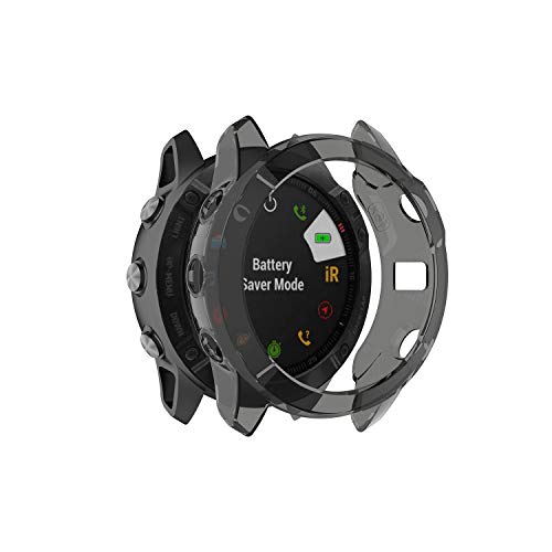 Buy now RuenTech Case Cover Compatible with Garmin Fenix 6X/6X Pro/Fenix 6X Sapphire Case Protector TPU Protective Case Frame for Fenix 6X Smart Watch (Black&Transparent) at indiglob india