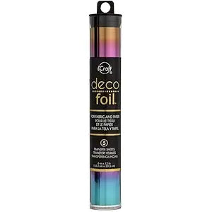 iCraft Deco Foil Specialty Transfer Sheets 6"X12" 5/Pkg-Rainbow Shattered Glass