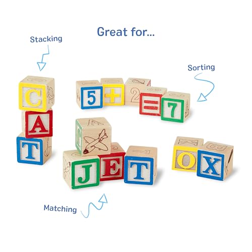 Buy now Melissa & Doug Deluxe Wooden ABC/123 1-Inch Blocks Set with Storage Pouch (50 pcs) at indiglob india