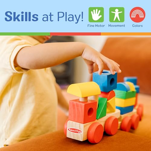 Buy now Melissa & Doug Stacking Train - Classic Wooden Toddler Toy (18 pcs) at indiglob india