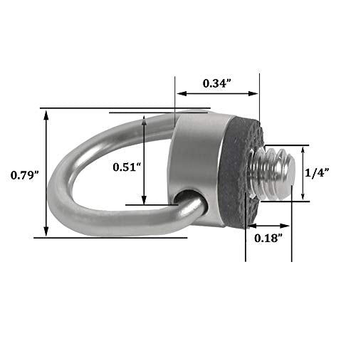Buy now Stainless Steel D Ring Screw Hinged Holder Camera Fixing Screw 1/4"-20 Thread for Tripod DSLR Cameras for Quick Release Wrist Strap Sling 2 Pack at indiglob india
