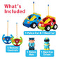 Buy now Prextex 2 Pack Cartoon Remote Control Cars for Toddlers - Police Car and Race Car with Steering Wheel Controllers and Lights - Different Frequencies So Both Can Race Together - Toddler Gift 18+ Months at indiglob india