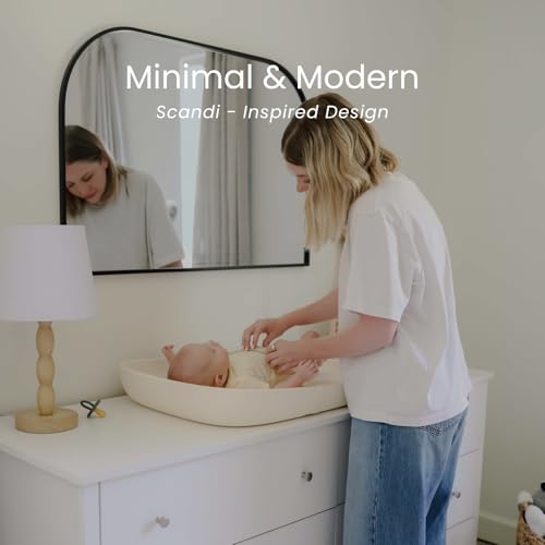Buy now Snuggle Me?? Baby Changing Pad - Soft PU Foam Diaper Changing Pad for Dresser, Scandi-Inspired with Wooden Base in Light Oak Finish, Wipe-Clean Surface & Safety Strap (27.6" ?? 18.9" ?? 3.9") at indiglob india