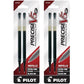 Pilot, Precise V5 RT Liquid Ink Refills, Extra Fine Point 0.5 mm, Black, Pack of 2