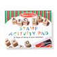 Buy now Melissa & Doug Deluxe Letters and Numbers Wooden Stamp Set ABCs 123s With Activity Book, 4-Color Stamp Pad - FSC Certified at indiglob india