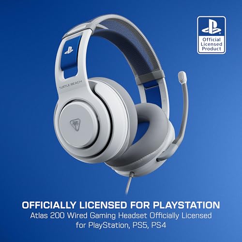Buy now Turtle Beach Atlas 200 Wired Gaming Headset Officially Licensed for PlayStation, PS5, PS4-50mm Nanoclear Drivers, Flip-to-Mute Mic, Memory Foam Cushions, Floating Headband - Black at indiglob india