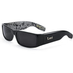 Buy now Locs Mens Hardcore Wrap Around Sunglasses with Bandana Print Inside, Black - Black Inside, Medium at indiglob india