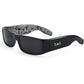 Buy now Locs Mens Hardcore Wrap Around Sunglasses with Bandana Print Inside, Black - Black Inside, Medium at indiglob india