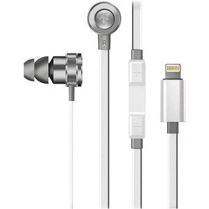 Razer Hammerhead Earbuds for iOS: DAC - Custom-Tuned Dual-Driver Technology - In-Line Mic & Volume Control - Aluminum Frame - Lightning Connector - Mercury White