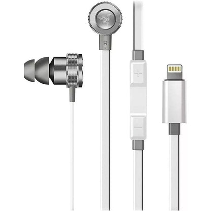 Razer Hammerhead Earbuds for iOS: DAC - Custom-Tuned Dual-Driver Technology - In-Line Mic & Volume Control - Aluminum Frame - Lightning Connector - Mercury White
