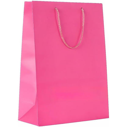 Vibrant Solid Glossy Medium Bag - 9.5"H x 7.75"W x 4.5" (1 Pc.) - Sturdy, Eye-Catching & Eco-Friendly - Ideal for Events, Celebrations & Gifting, Black