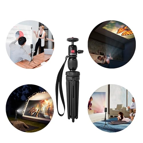 Buy now Nebula Adjustable Tripod Stand, Compact, Portable Projector Stand, Includes Universal Mount and Swivel Ball Head - Aluminum Alloy Tripod Stand, for Capsule 3, Capsule 3 Laser, Capsule Air at indiglob india