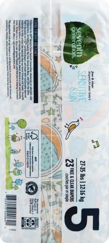 Buy now Seventh Generation Baby Diapers for Sensitive Skin, Animal Prints, Size 5, 23 Count at indiglob india