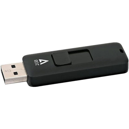 V7 2GB USB 2.0 Flash Drive with Retractable USB Connector - VF22GAR-3N, Black