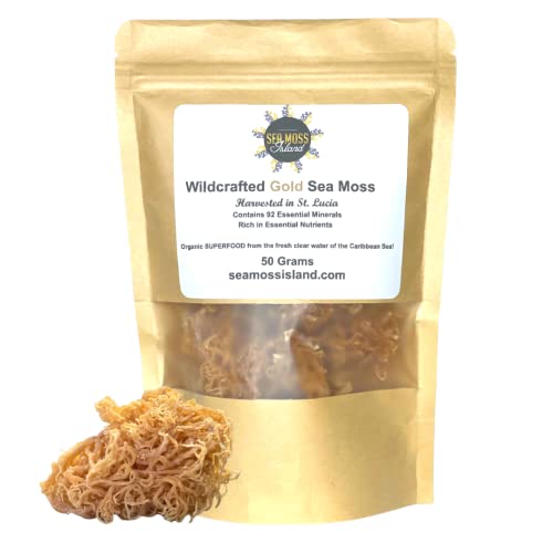 Buy now Wildcrafted Gold Irish Moss- Organic,Raw,Vegan Imported From St.Lucia,50 Grams,1.76 Ounce (Pack of 1) at indiglob india