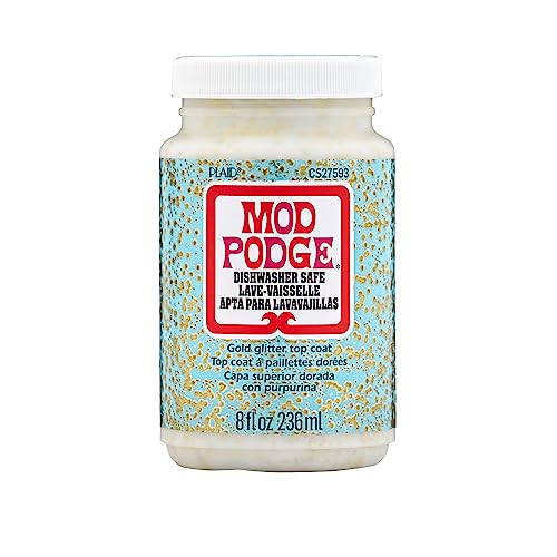 Buy now Mod Podge CS27593 Dishwasher Safe Glitter Gold, 8 fl oz Multi-Purpose Formula, Perfect for Easy to Apply DIY Arts and Crafts at indiglob india