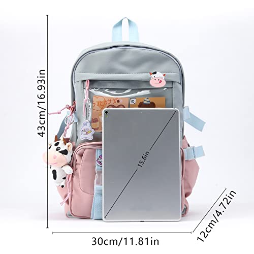 Buy now JQWSVE Kawaii Backpack with Kawaii Pins and Accessories Cute Backpack Aesthetic Backpack Women Lightweight Travel Rucksack at indiglob india