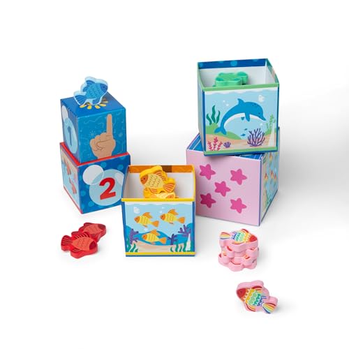 Buy now Melissa & Doug?? Ms. Rachelƒ?› Sort and Count Nesting and Stacking Blocks with Wooden Fish Preschool Learning Toy for Boys, Girls - FSC Certified at indiglob india