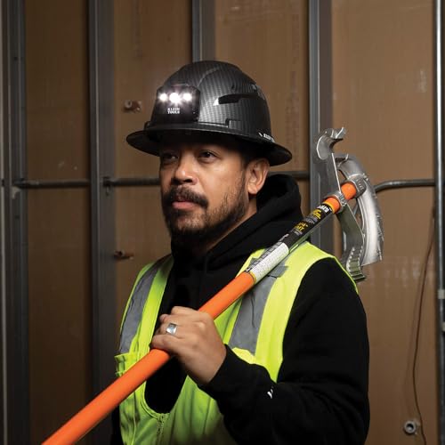 Buy now Klein Tools 60347 Hard Hat, Vented Full Brim, Class C, Premium KARBN Pattern, Rechargeable Lamp, Padded Sweat-Wicking Sweatband, Top Pad at indiglob india