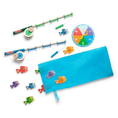 Buy now Melissa & Doug Catch & Count Wooden Fishing Game With 2 Magnetic Rods at indiglob india