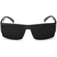 Locs Mens Flat Top Gangster Sunglasses Black Silver Frame 91026 (Black), 5.5w x 1.75h