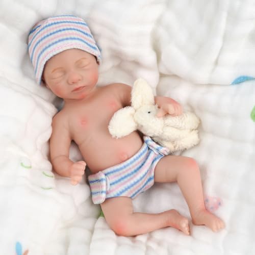 Buy now BABESIDE Miniature Reborn Baby Dolls Aurora - 6-in Full Platinum Silicone Reborn Baby Girl Realistic-Newborn Baby Doll Mini Sleeping Girl Real Life Baby Dolls with Feeding Kit & Gift Box at indiglob india