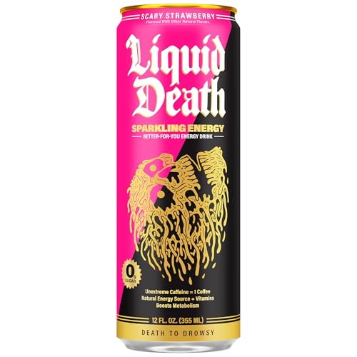 Buy now Liquid Death Sparkling Energy - Tropical Terror (Classic Piña Colada), Zero Sugar Energy Drink, Unextreme Caffeine 100mg, Essential Vitamins, 12 Fl Oz (Pack of 12) at indiglob india
