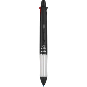 PILOT Dr. Grip 4+1 Multi-Function Refillable & Retractable Ballpoint Pen + Pencil, Fine Point, Black Barrel, Black/Red/Blue/Green Inks, Single Pen (36220)