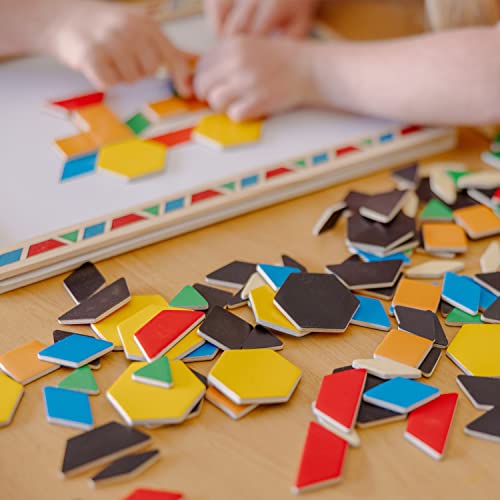 Buy now Melissa & Doug Deluxe Wooden Magnetic Pattern Blocks Set - Educational Toy with 120 Magnets and Carrying Case, Multi/None, 1 EA, English Only. at indiglob india