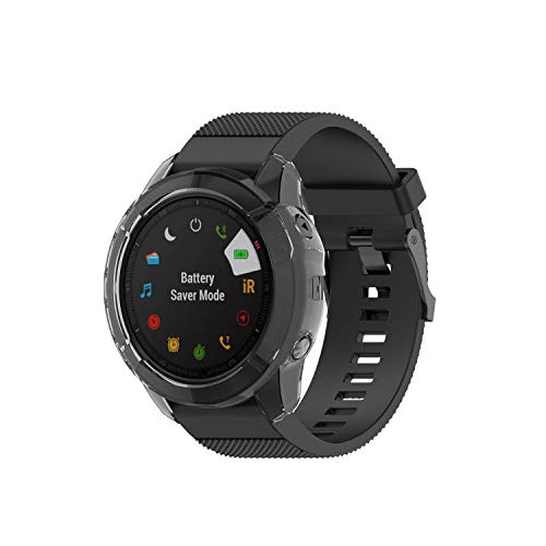 Buy now RuenTech Case Cover Compatible with Garmin Fenix 6X/6X Pro/Fenix 6X Sapphire Case Protector TPU Protective Case Frame for Fenix 6X Smart Watch (Black&Transparent) at indiglob india