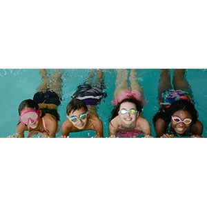 Bling2o Girls' Pink Zebra Swimming Goggles (Ages 3+ up) - UV Protection, Latex-Free, 100% Silicone Material - Includes Anti-Fog & Adjustable Nose Piece - Perfect Summer Swim Team Gear With Travel Case