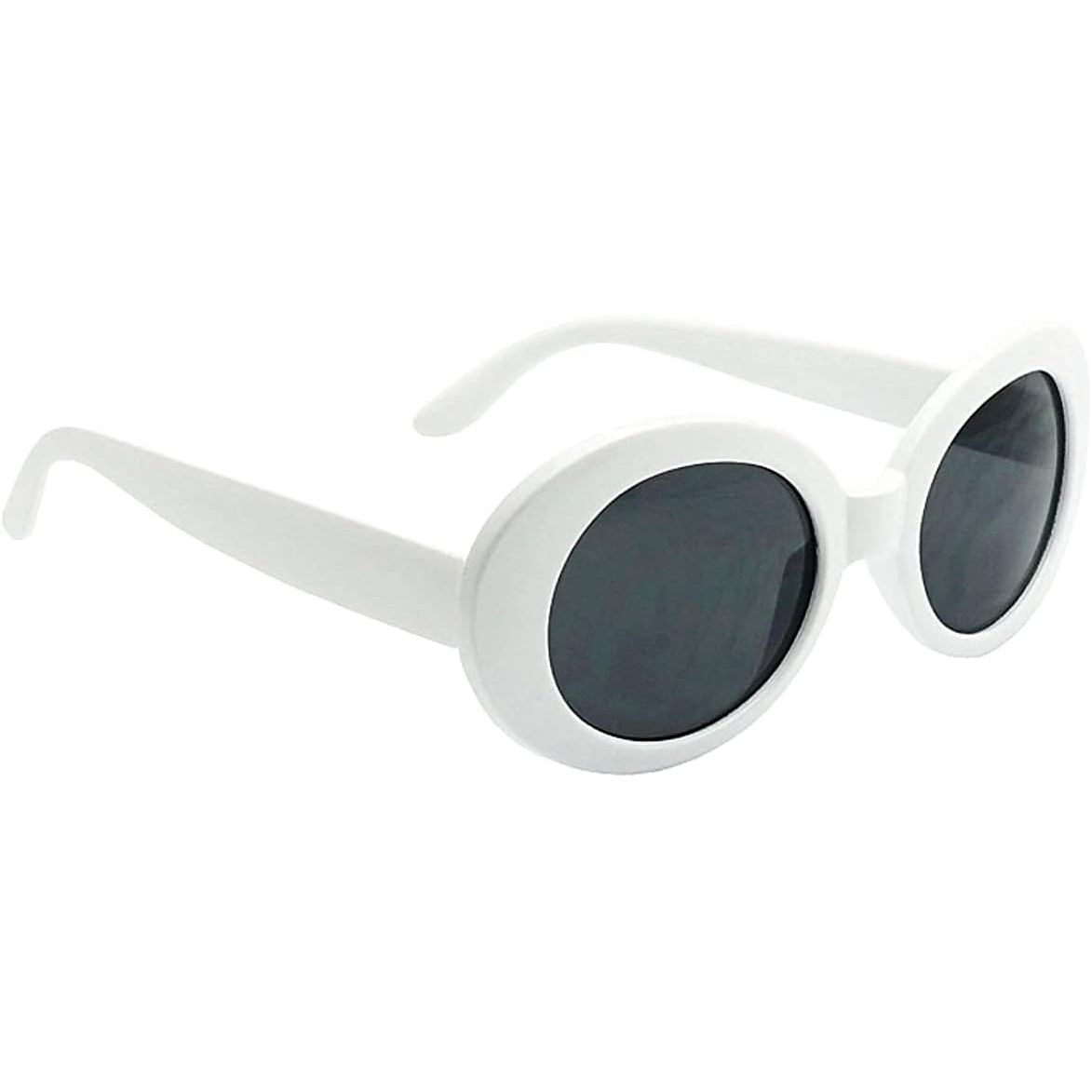 Buy now My Shades - White Oval Round Sunglasses Thick Bold Retro Clout Goggles (White, Smoke), Large at indiglob india