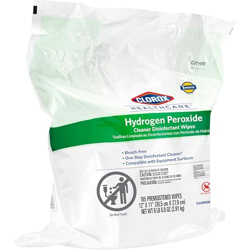 Buy now Clorox Healthcare Hydrogen Peroxide Cleaner Disinfectant Wipes, 12" x 11", Refill for Bucket, 185 Count (Package May Vary) at indiglob india