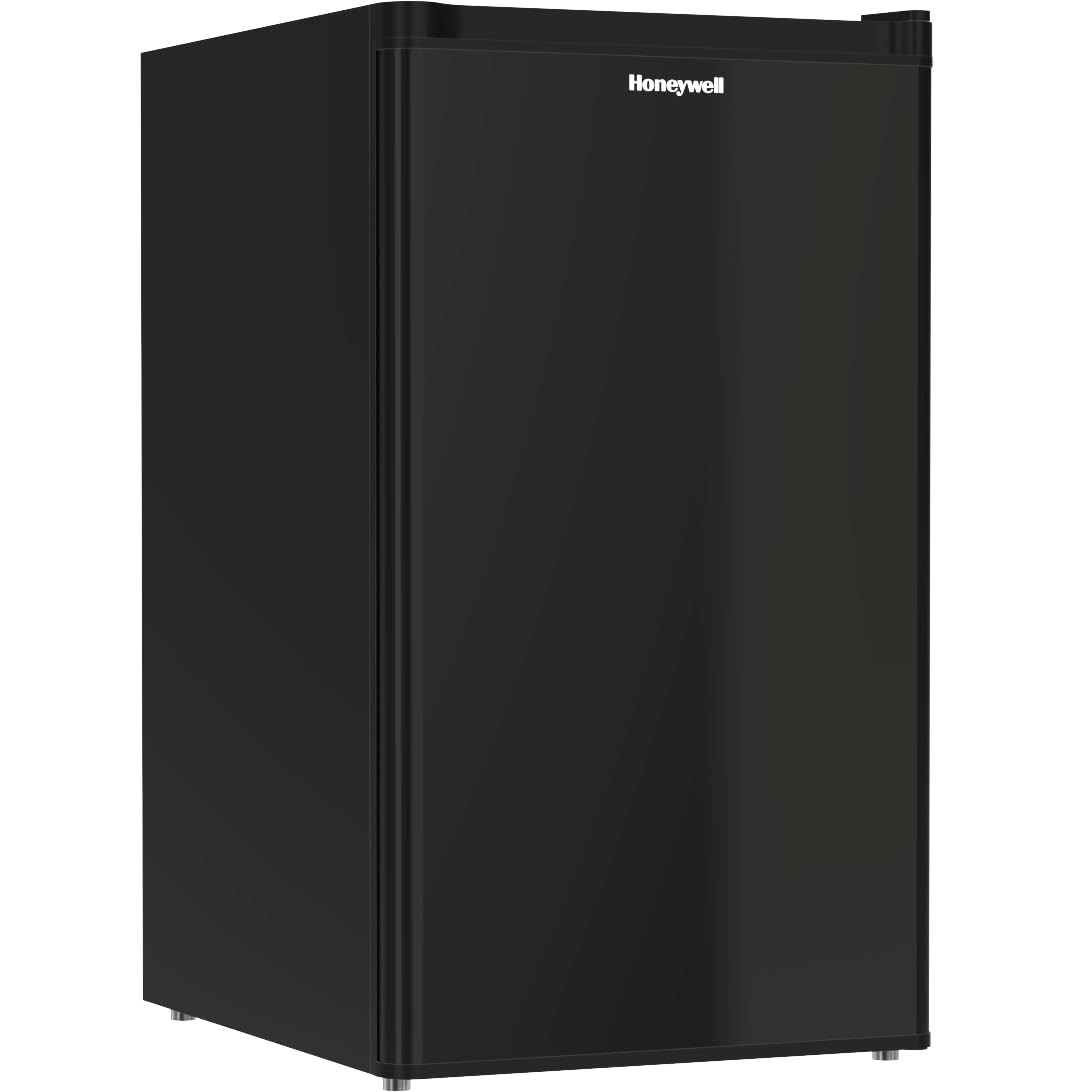 Buy now Honeywell Compact Upright Freezer, 3 Cubic Feet, Single Door Upright Freezer with Reversible Door, for Home, Dorms, Apartment, Office- Black at indiglob india