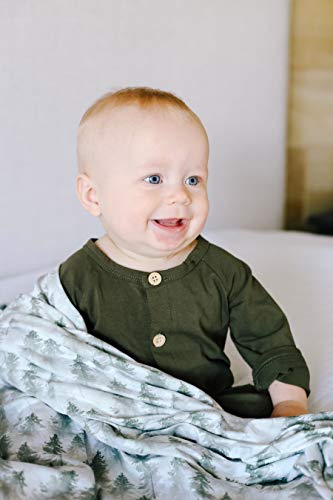 Buy now Copper Pearl Large Premium Knit Baby Swaddle Receiving Blanket Evergreen at indiglob india