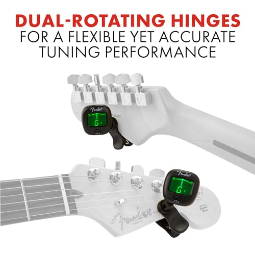 Buy now Fender FT-1 Professional Guitar Tuner Clip On, Stocking Stuffers, Guitar Accessories, with 1-Year Warranty, Full-Range Chromatic Guitar Tuner with Dual-Rotating Hinges, A4 Calibration at indiglob india