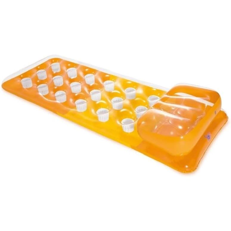 Buy now INTEX 59895EP 18-Pocket Suntanner Inflatable Pool Float Raft Lounger Swimming Mat, 74" X 28", 1 Pack, Colors May Vary at indiglob india