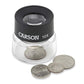 Buy now Carson LumiLoupe 10X Power Black/Clear Stand Magnifier, Ambient Light, 1.0 inch Lens Diameter, 2.0 inch Base Diameter, 2.0 x 1.75 x 2.0 inches, 0.05 kg at indiglob india