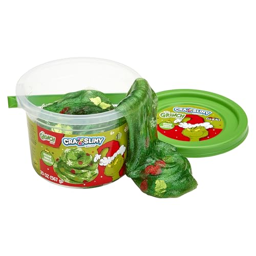 Buy now CRA-Z-Slimy The Grinch Green Glitter Slime Tub, 20 oz ƒ?? Includes Festive Grinch Confetti, Stretchy Holiday Slime for Kids Ages 6+, Sensory Christmas Toy at indiglob india