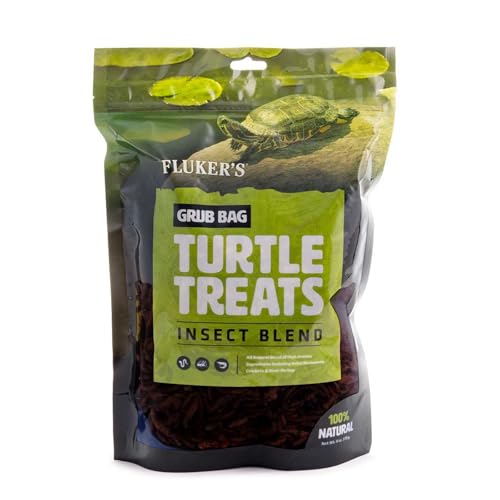 Buy now Fluker's Grub Bag Turtle Treats, Insect Blend, High Protein Freeze Dried River Shrimp, Crickets, and Mealworms, For Aquatic Turtles, Amphibians, and Reptiles, 6 oz at indiglob india